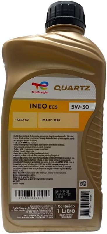 Óleo de Motor Total Quartz Ineo Ecs 5w30 Motor Sintético 3