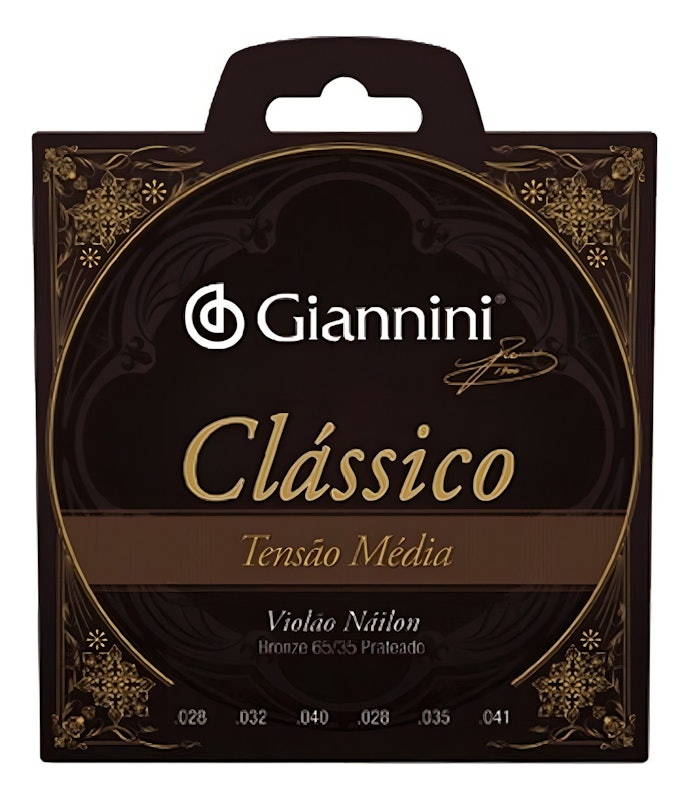 Encordoamento para Violão Náilon 6 Cordas Giannini Clássico Bronze 65/35 GENWPM 3