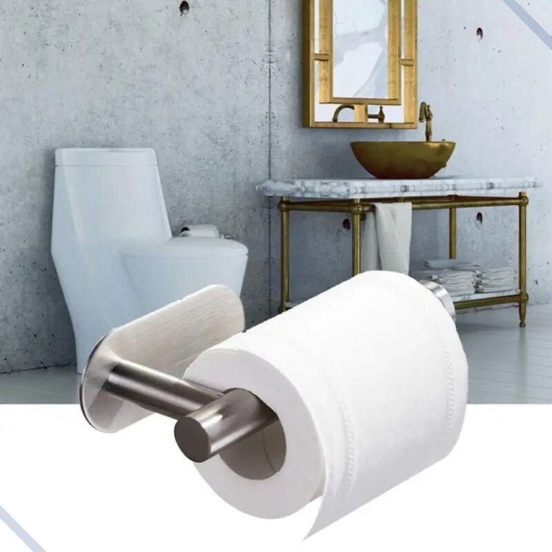 Suporte de Papel Higiênico em Aço Inox Adesivo 3M Premium 2