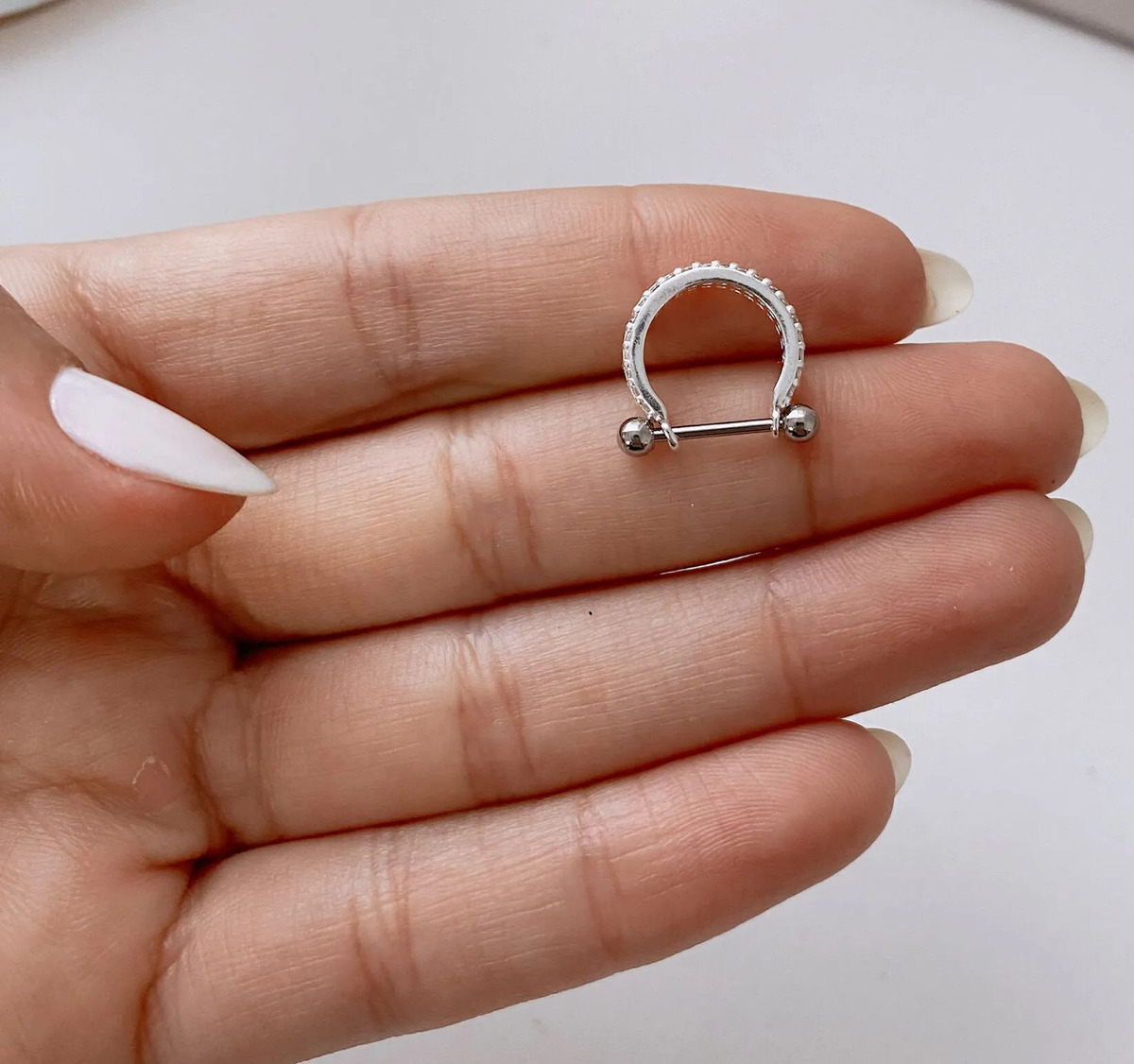 Piercing Conch Cravejado Duplo Prata 925 4