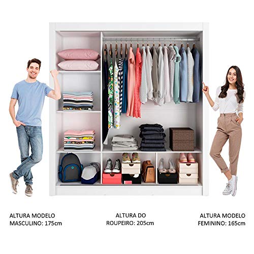 Guarda-Roupa Casal Mônaco 3 Portas de Correr com Espelho 5