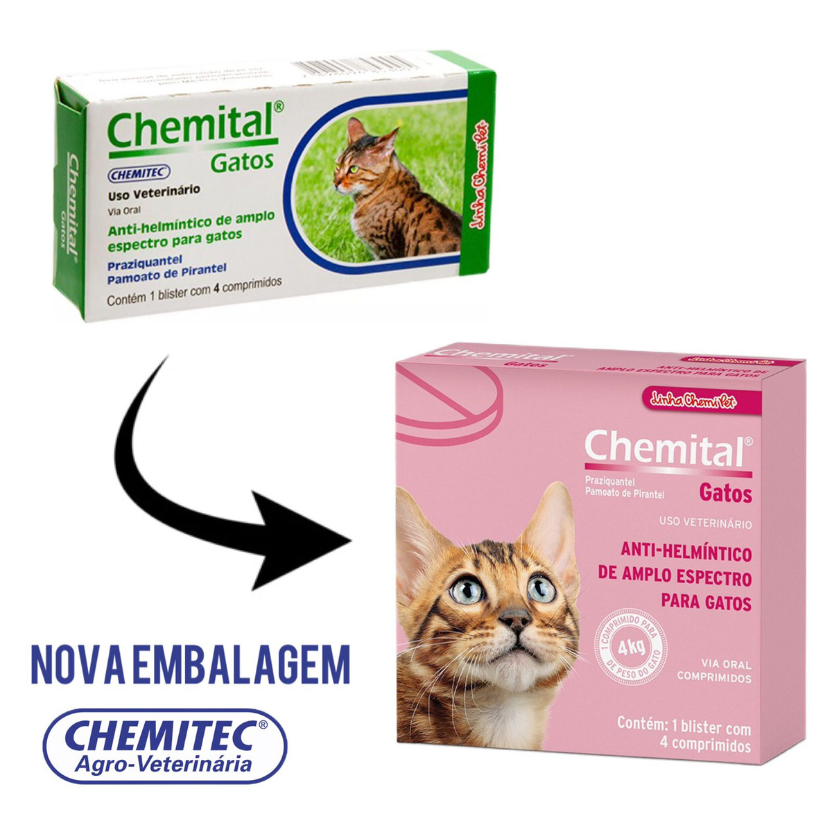 Vermífugo Chemital Gatos 2