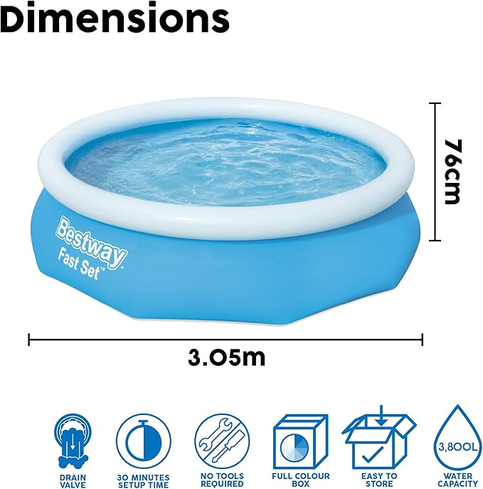 Piscina Inflável Borda Gigante 3638 L Fast Set 2