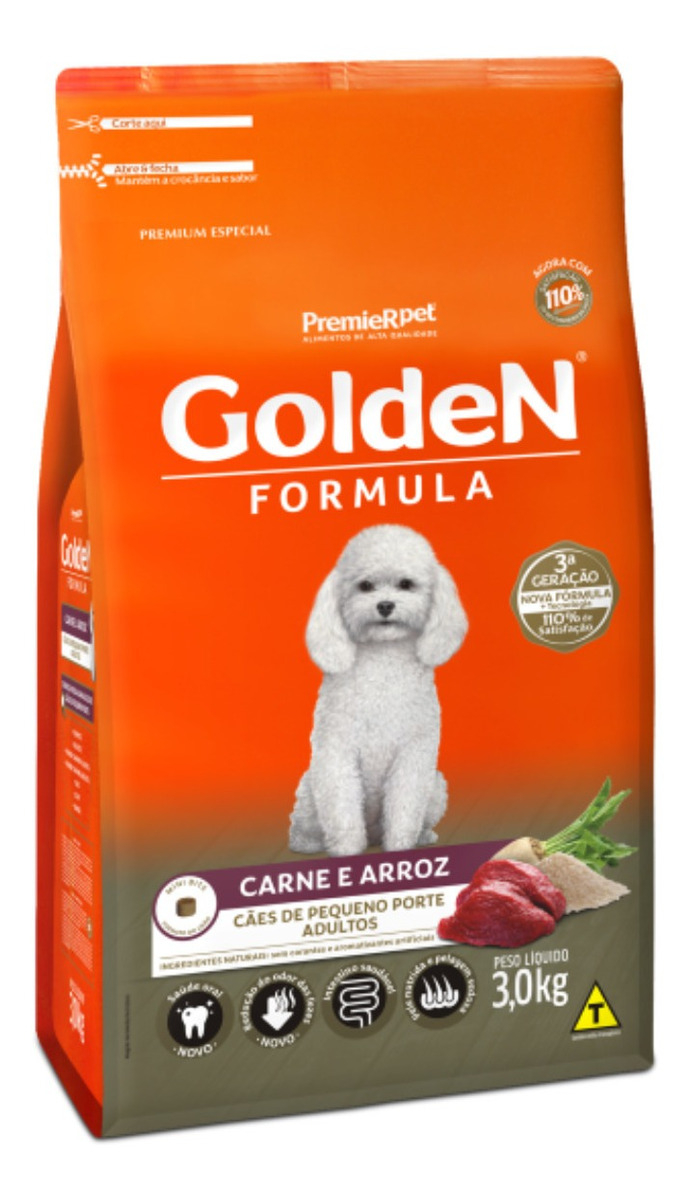 GoldeN Formula Cães Adultos Porte Pequeno Carne e Arroz 2