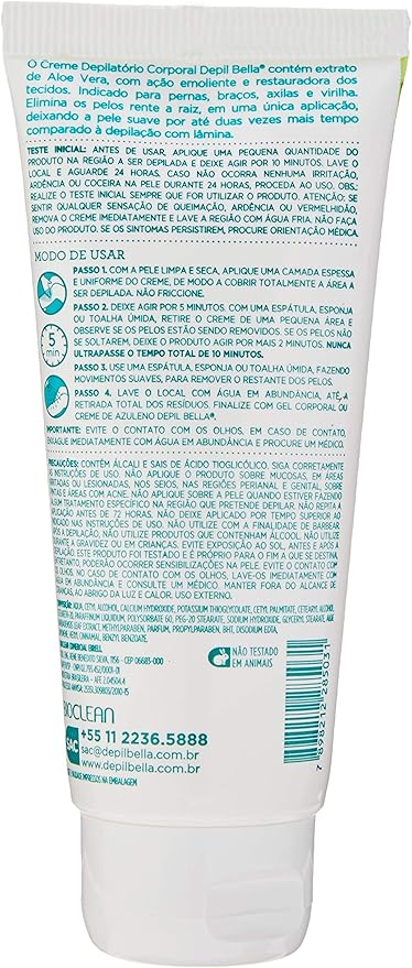 Creme Depilatório Corporal Aloe Vera Depil Bella 2