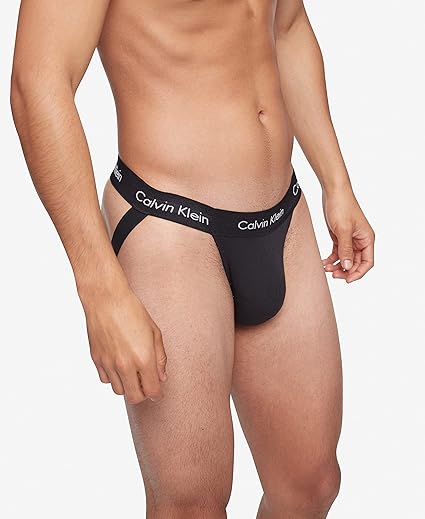 Cueca Suspensa Masculina em Algodão Stretch Preta (Kit com 3) 2