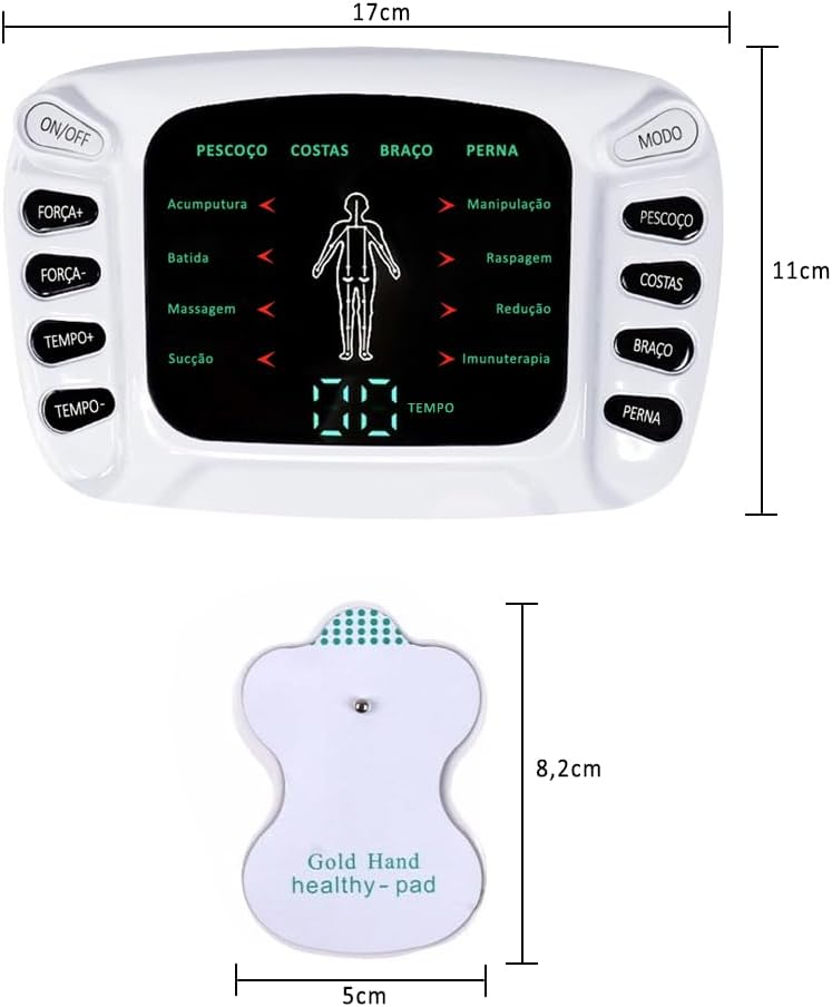 Aparelho Fisioterapia com Eletrodos Pulso Elétrico 5