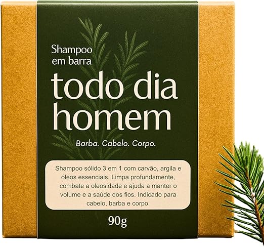 Shampoo Masculino 3 em 1 Carvão Ativado e Argila Branca 1