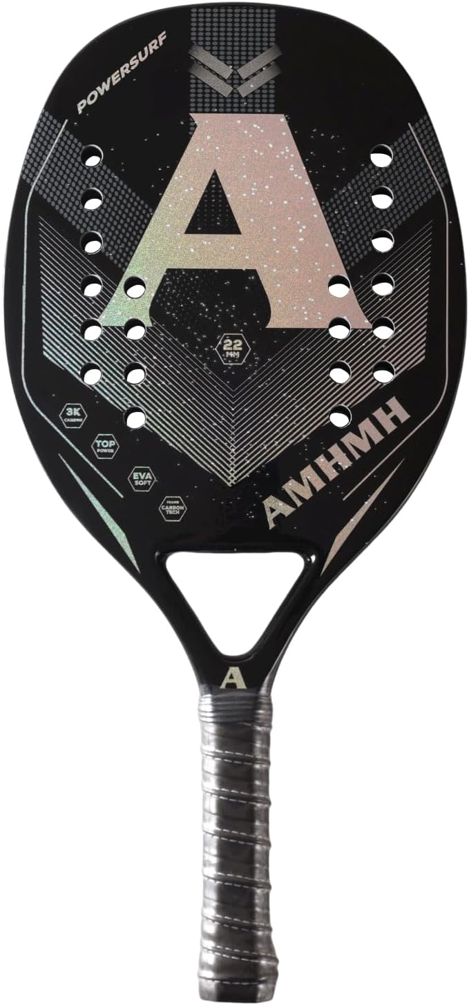 Raquete de Beach Tennis Profissional de Fibra de Carbono 3K e Bolsa 2