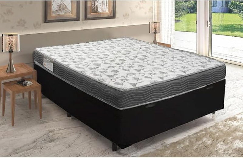 Cama Box com Baú Casal + Colchão De Espuma D33 Ortobom 2