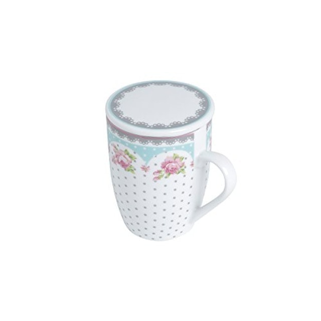 Caneca de Porcelana Super White com Tampa e Filtro Amélia 3
