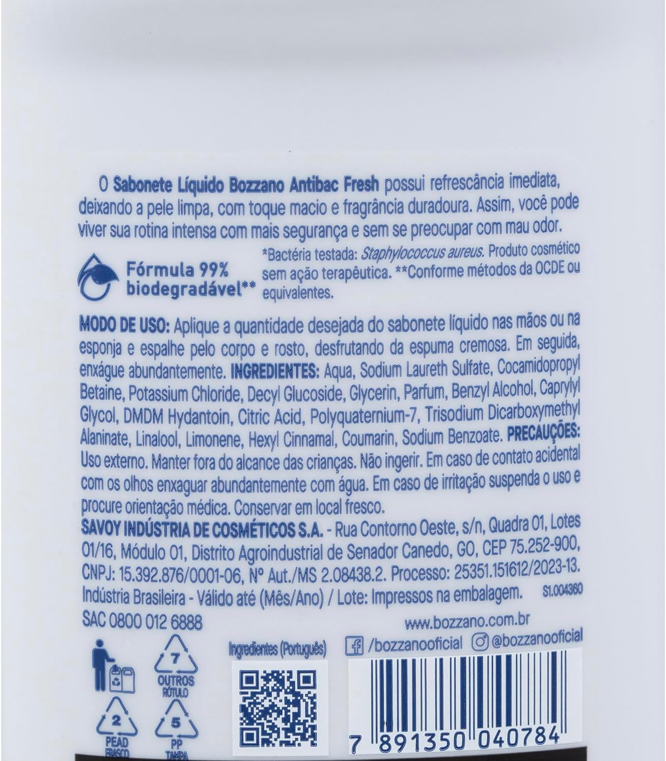 Sabonete Líquido Bozzano Antibac Fresh 2
