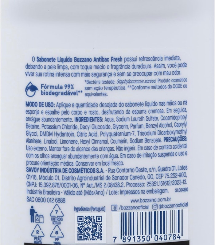 Sabonete Líquido Bozzano Antibac Fresh 2