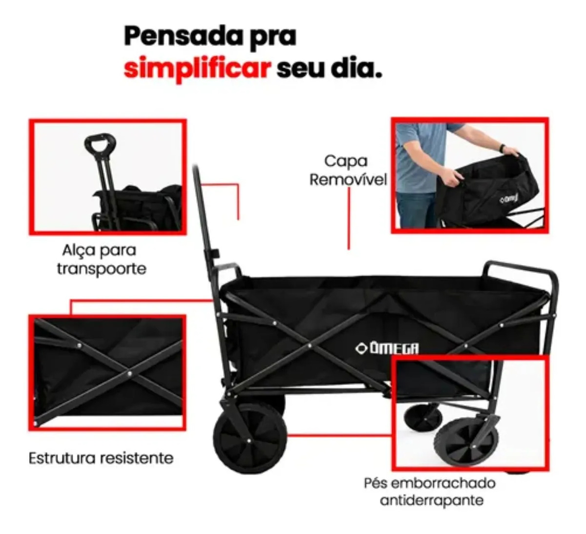 Carrinho Dobrável Multiuso Reforçado 5
