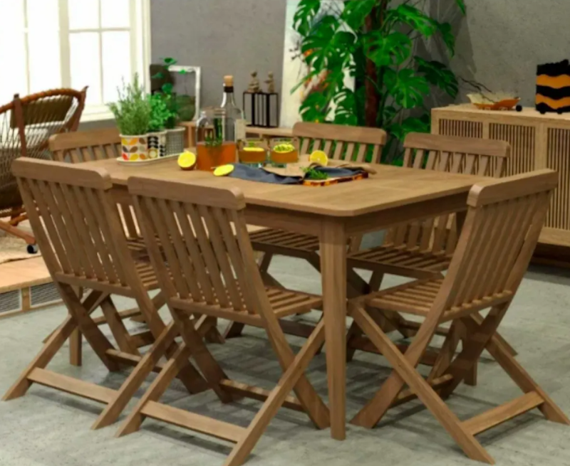 Mesa para Jardim Madeira Maciça Retangular West 2
