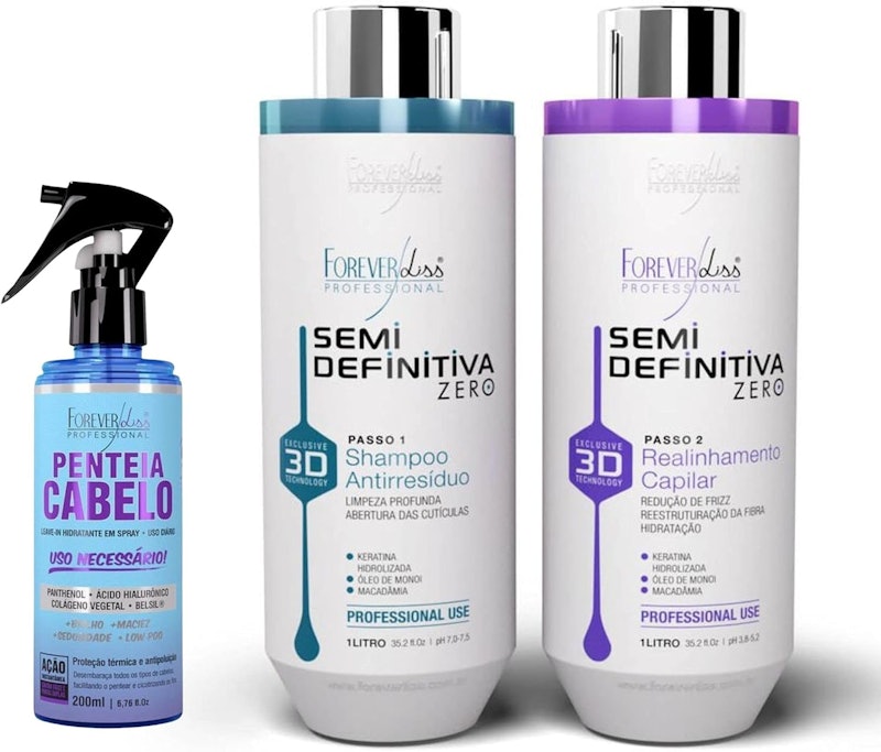 Kit Escova Semi Definitiva Zero 3D Forever Liss 1
