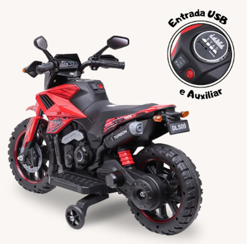 Moto Elétrica Infantil Motocross Vermelha 2