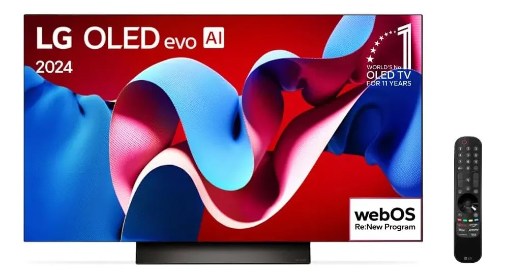 Smart TV LG OLED EVO AI Gaming TV 4K 48 Polegadas OLED48C4 3