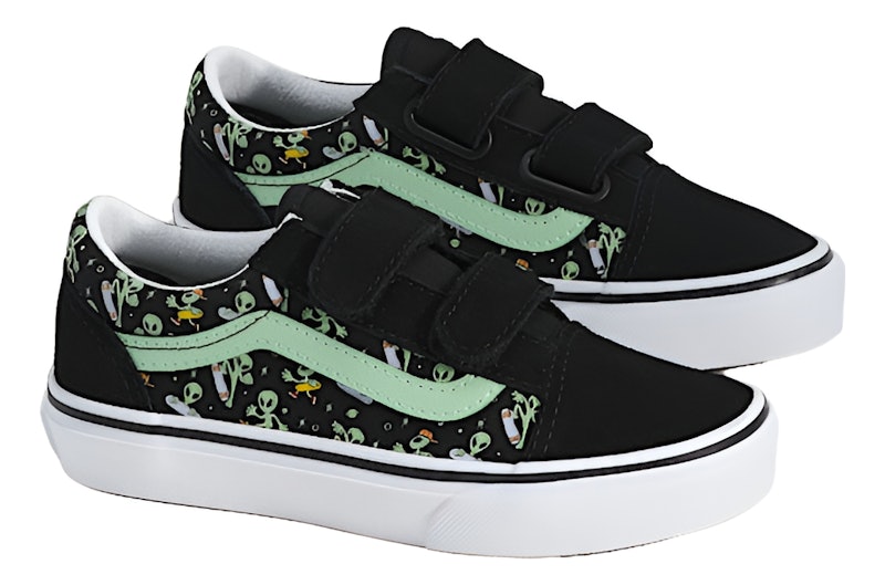 Tênis Old Skool Kids Glow Cosmic Cruisers Black Green Infantil 2
