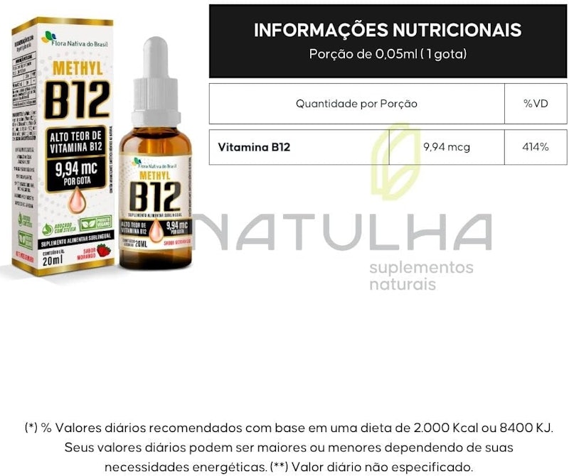 Metilcobalamina B12 Flora Nativa do Brasil 2