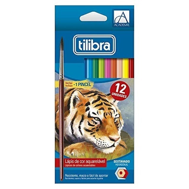 Lápis de Cor Aquarelável 12 Cores Sextavado Académie 1