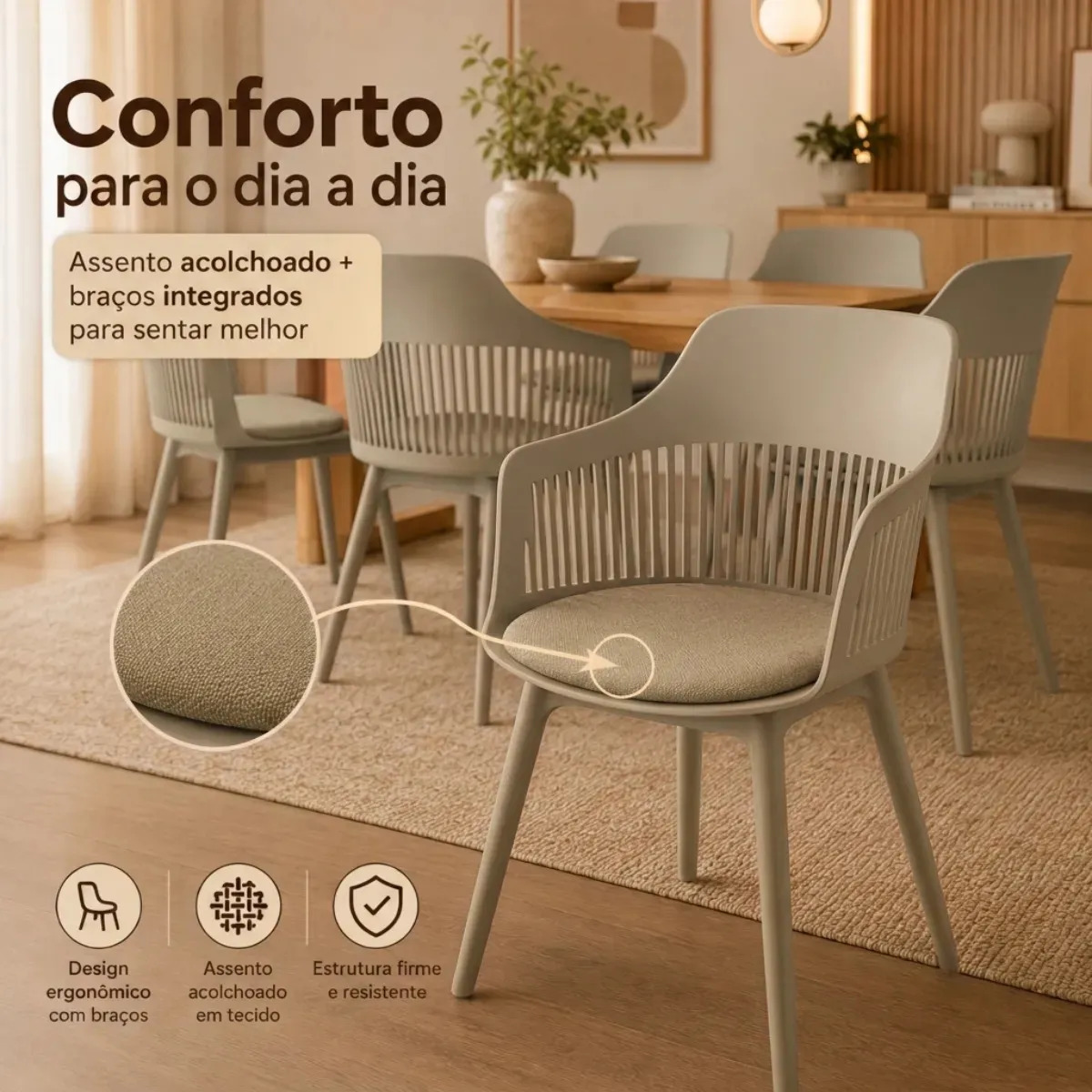 Cadeira Estofada de Jantar Marcela 4