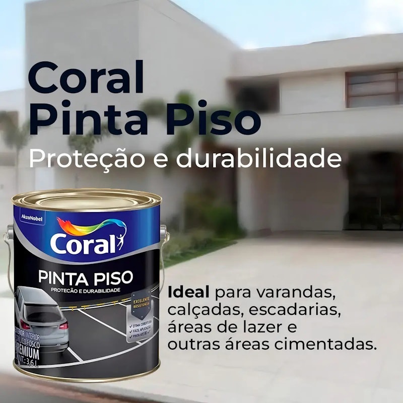 Pinta Piso Cinza Médio Coral 3