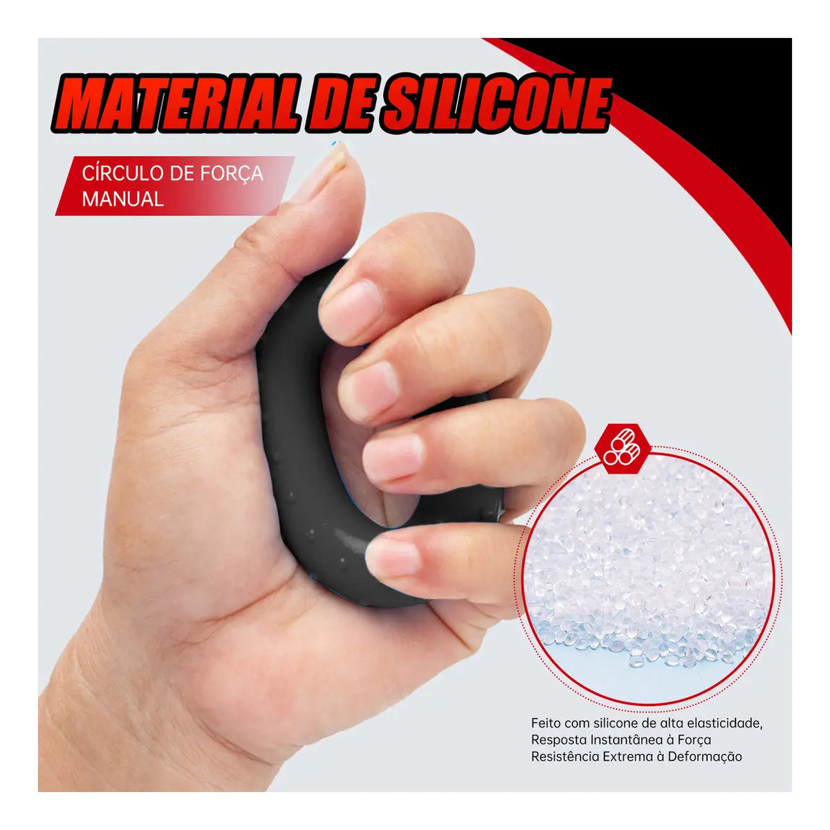Kit Hand Grip Exercício Dedos Mãos Punho Fisioterapia 5 Pçs 3