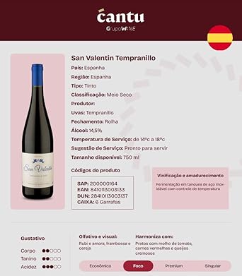Vinho Torres San Valentin Tempranillo 2