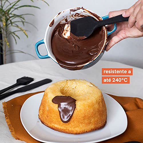 Espátula de Silicone Reta Preta Grande 3
