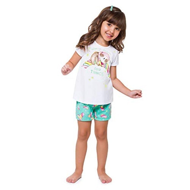 Pijama Infantil Feminino Kyly Meia Malha Brilha no Escuro 1