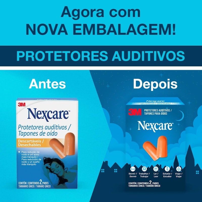 Protetor Auditivo de Espuma Nexcare 2
