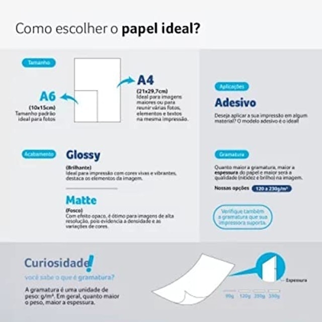 Papel Fotográfico Glossy 10x15cm 220g 20 Folhas 3