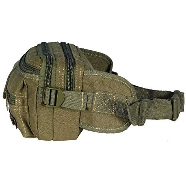 Pochete Masculina Reforçada em Lona Vários Bolsos (Verde Oliva) 3