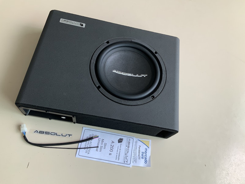 Caixa Som Amplificada Carro Slim Sub 8 Pol 3