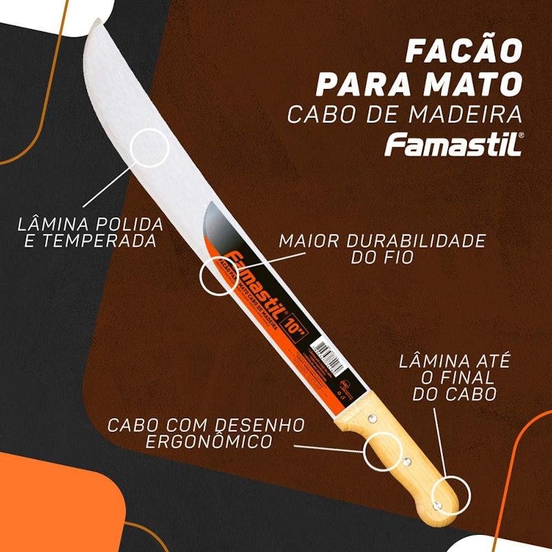 Facão para Mato Cabo de Madeira 20" 2