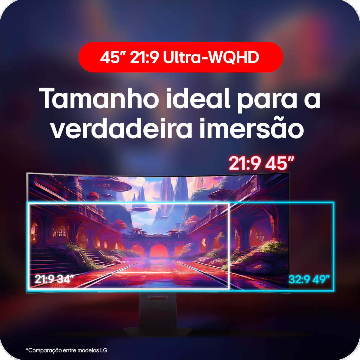 Monitor Gamer LG UltraGear OLED Curvo Tela OLED 45” 2