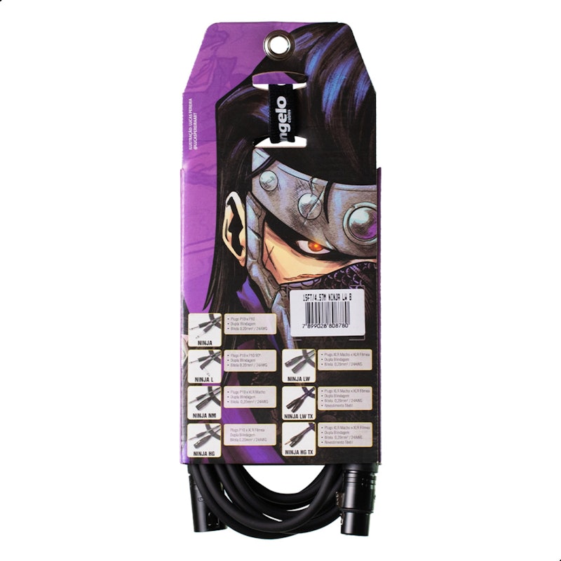 Cabo de Microfone Ninja XLRM/XLRF 7,6 m 4