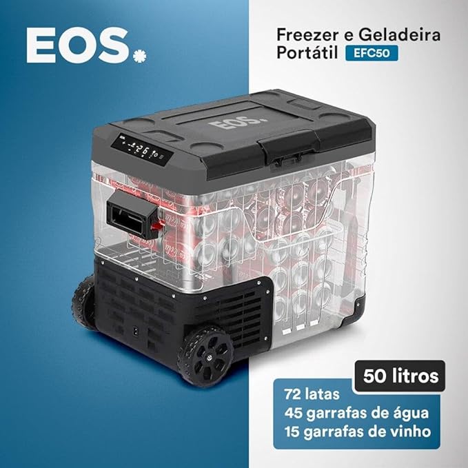 Freezer e Geladeira Portátil 50 Litros Dupla Ação Quadrivolt Preto 5