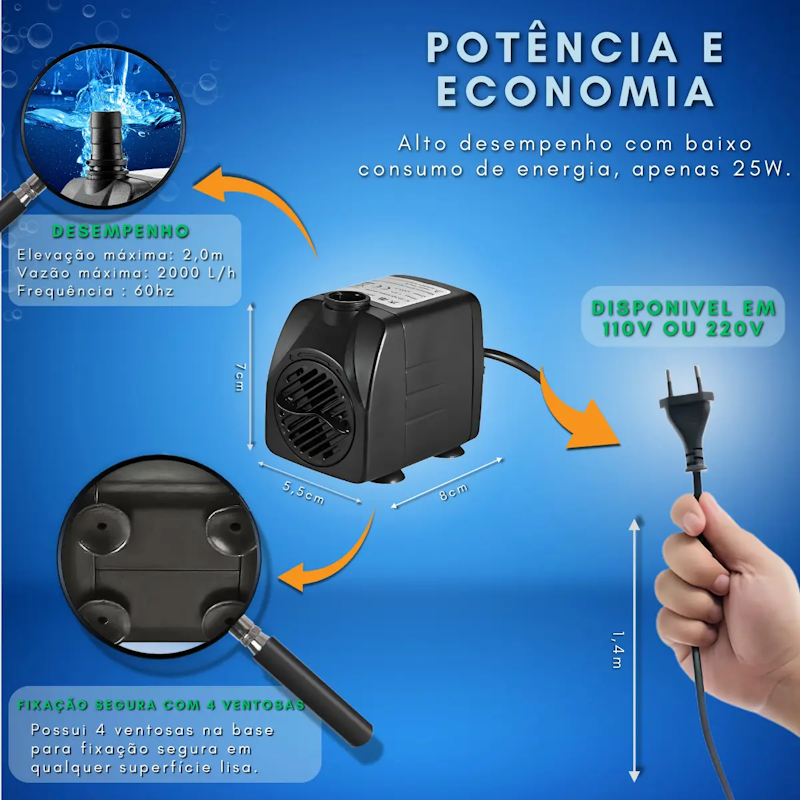 Bomba Submersa 2000 L/h 5