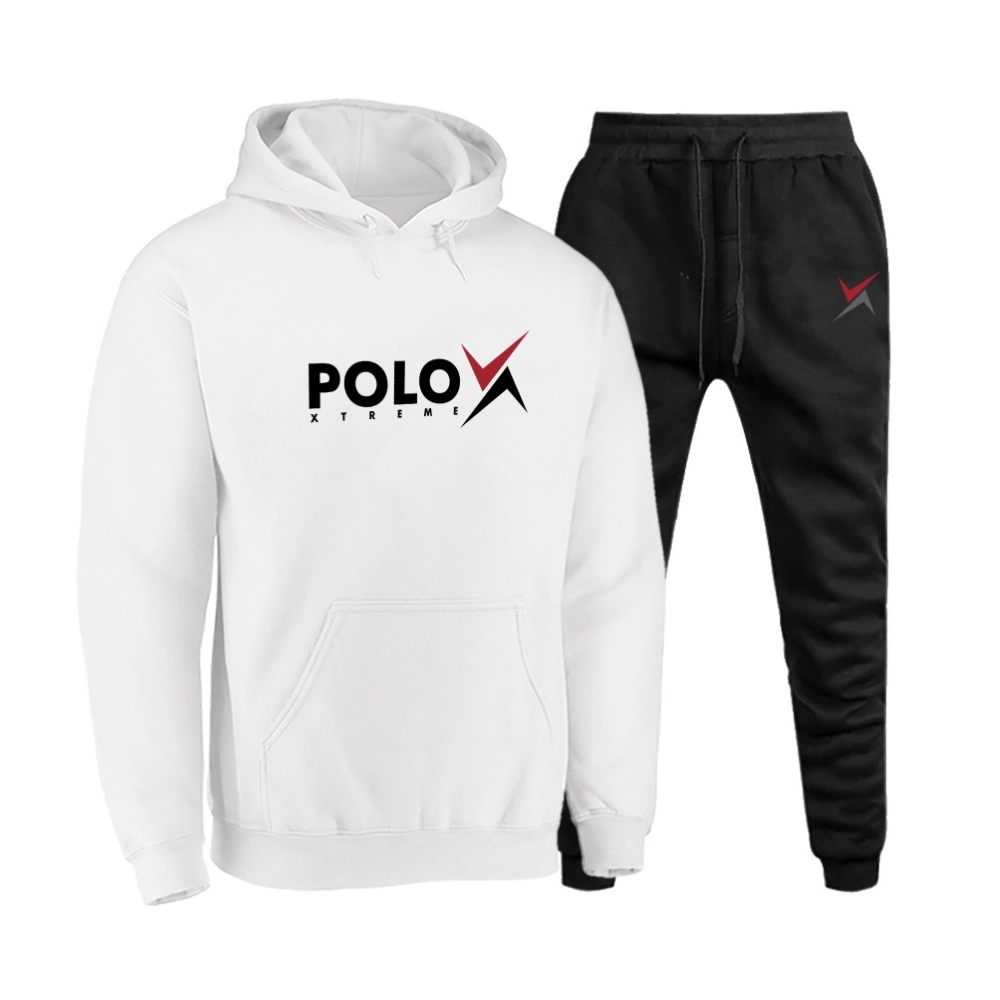 Agasalho Moletom Masculino com Capuz Flanelado Branco 1