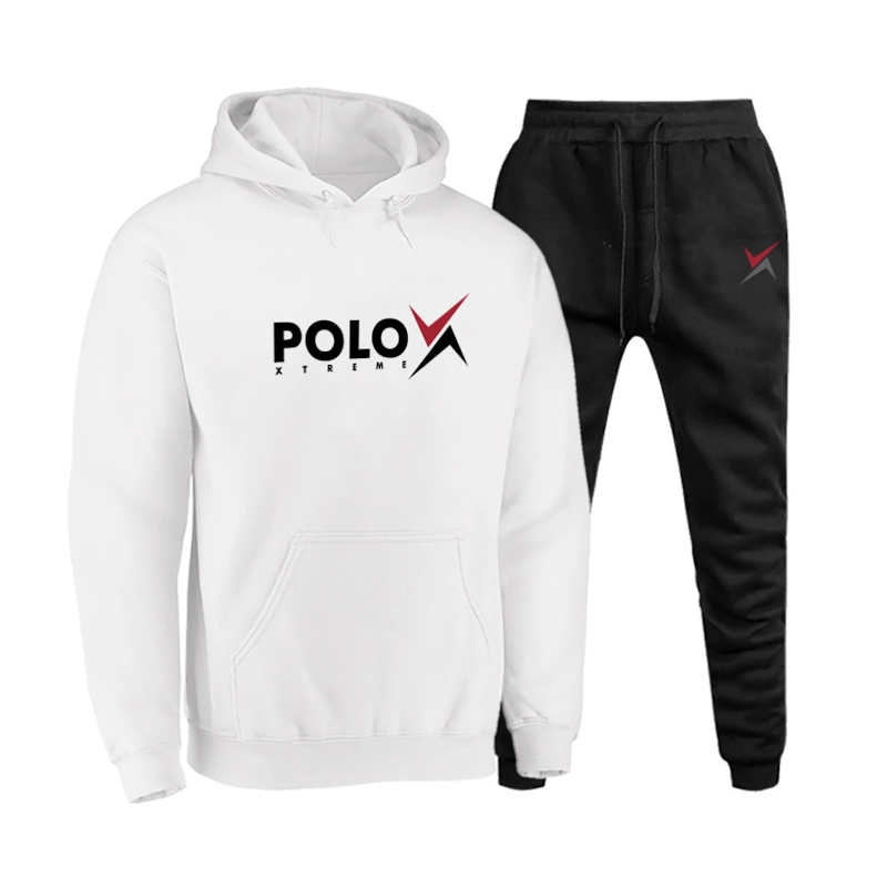 Agasalho Moletom Masculino com Capuz Flanelado Branco 1