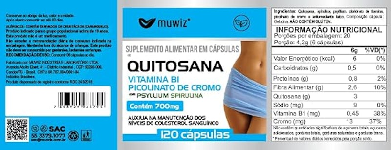 Quitosana com Psylium Spirulina Muwiz 2