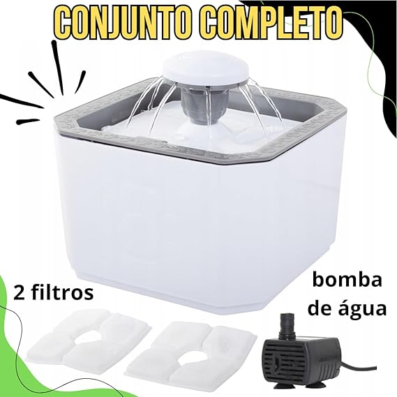 Fonte Bebedouro Elevado Automático de Água 2,5 L Filtro Cães e Gatos Premium Pet 5