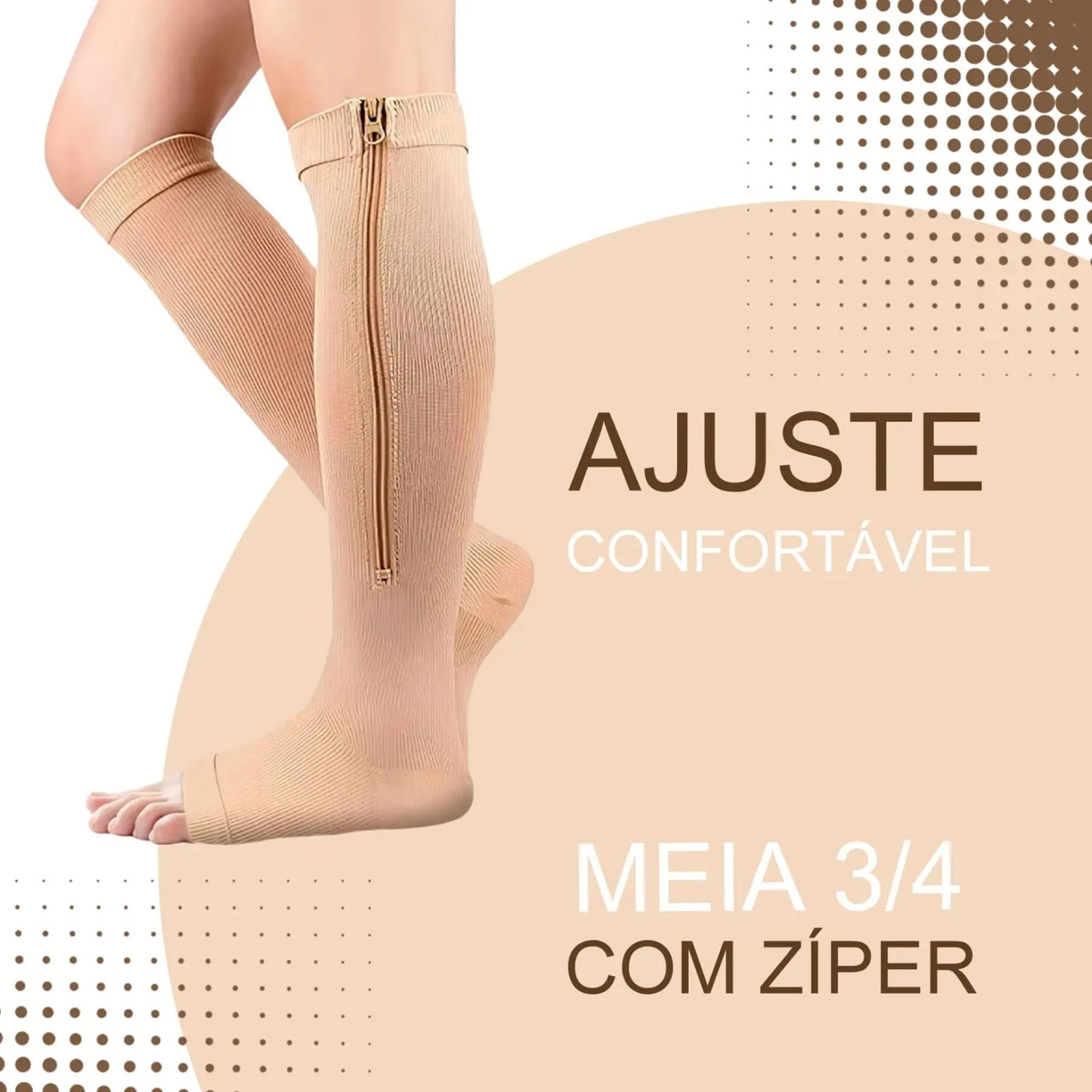 Meia de Compressão com Ziper Tratamento de Varizes e Trombose 3