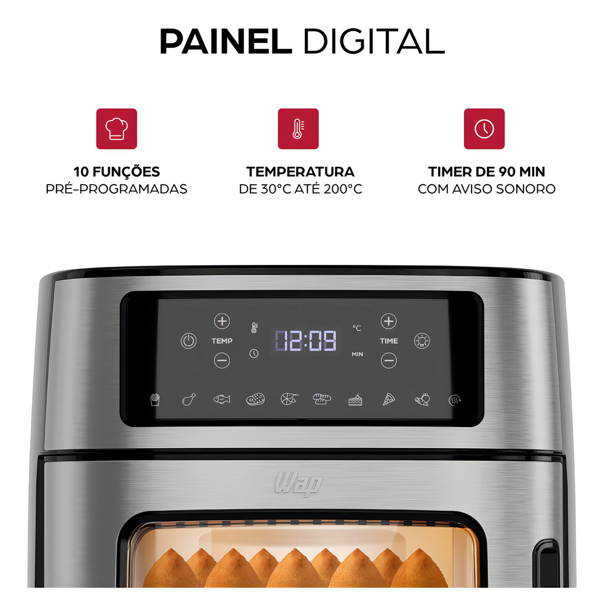 Fritadeira Elétrica WAP Air Fryer Oven Digital 12 L 3
