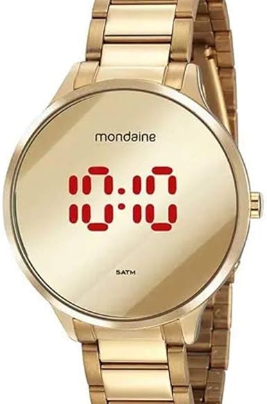 Relógio Feminino Digital Aço Dourado 2