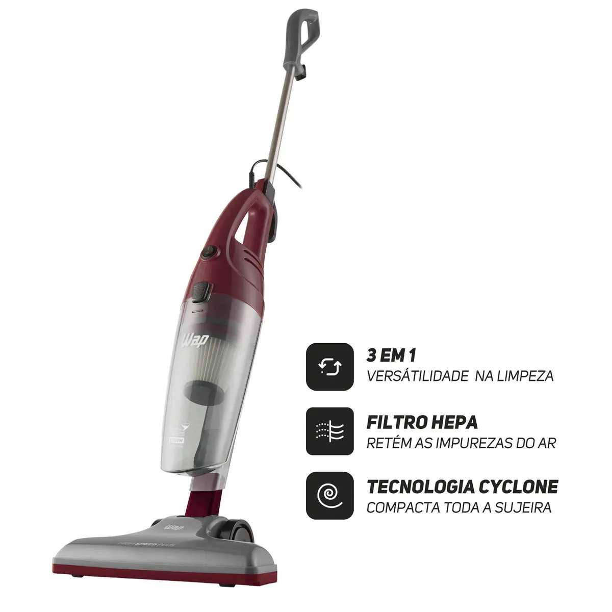 Aspirador de Pó Vertical 3 em 1 1350 W WAP High Speed Plus 4