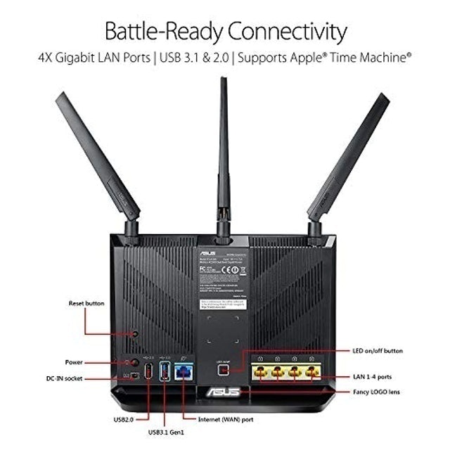 Roteador Asus Gaming Wi-Fi Gigabit AC2900 2