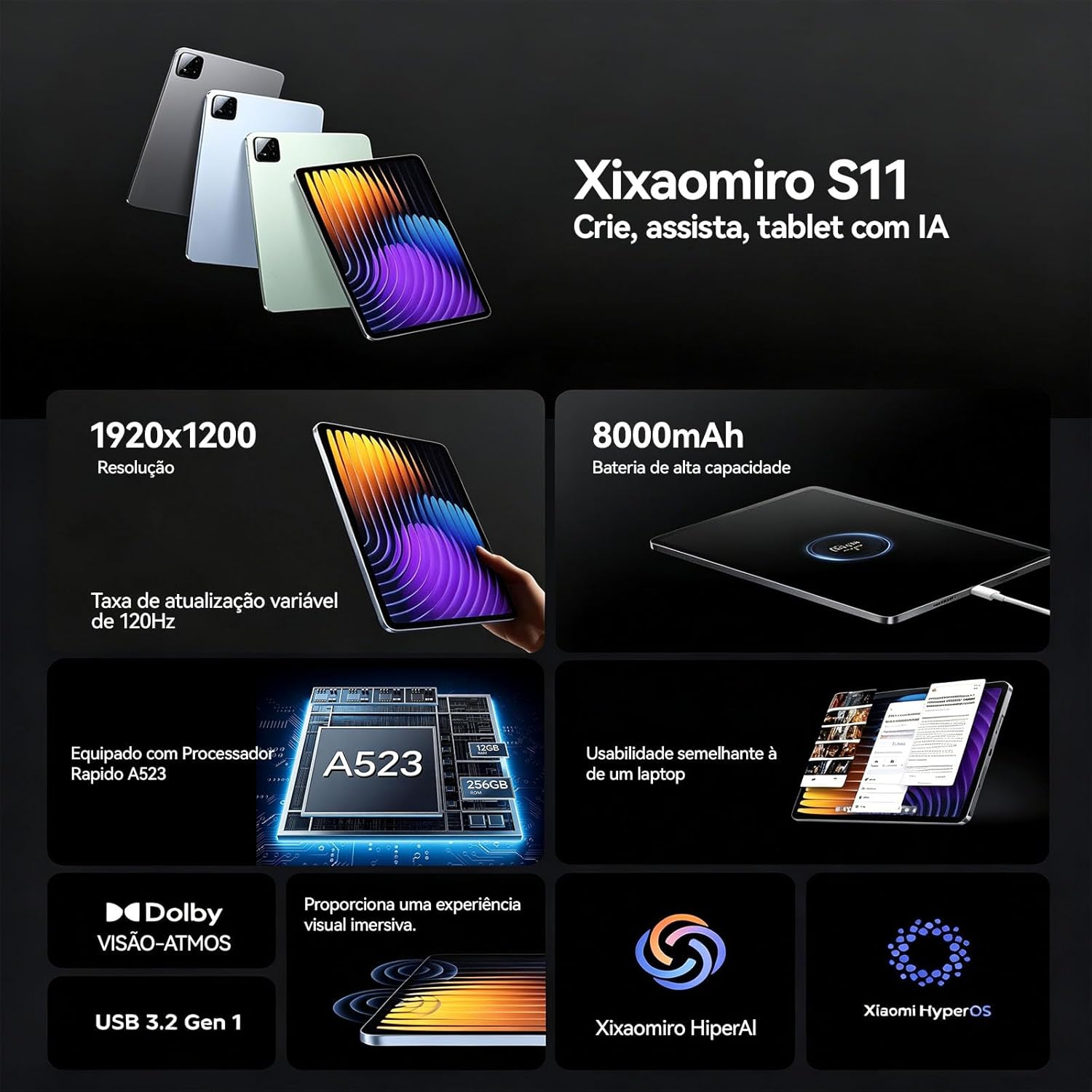 Xixaomiro S11 Tablet 10.1" Android 15 2